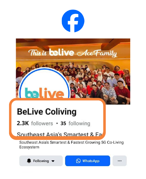 BeLive Coliving on Facebook — 2,300+ followers