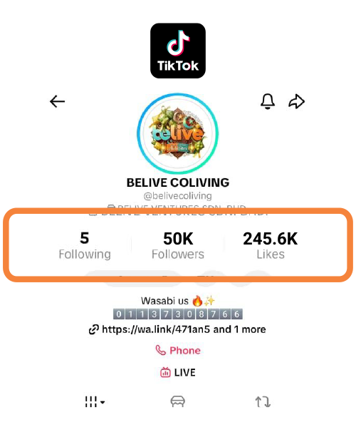 BeLive Coliving on TikTok — 50K followers, 245.6K likes